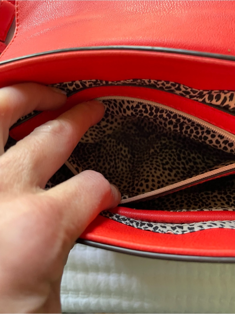 JustFab Orange Studded Saddle Crossbody Purse - Picture 7 of 11